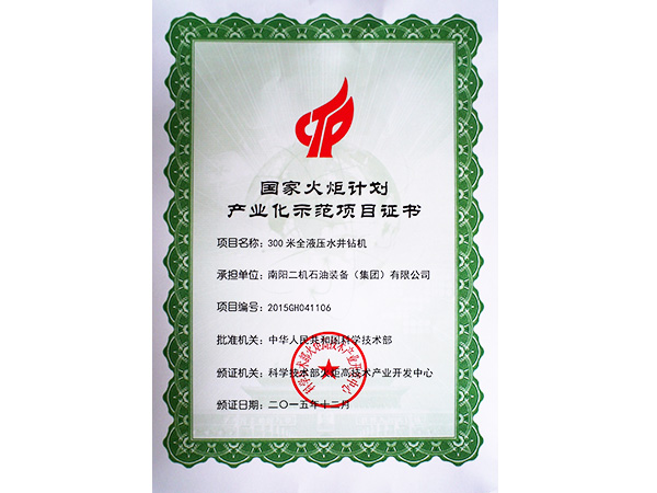 国度火炬打算产业化示范项目